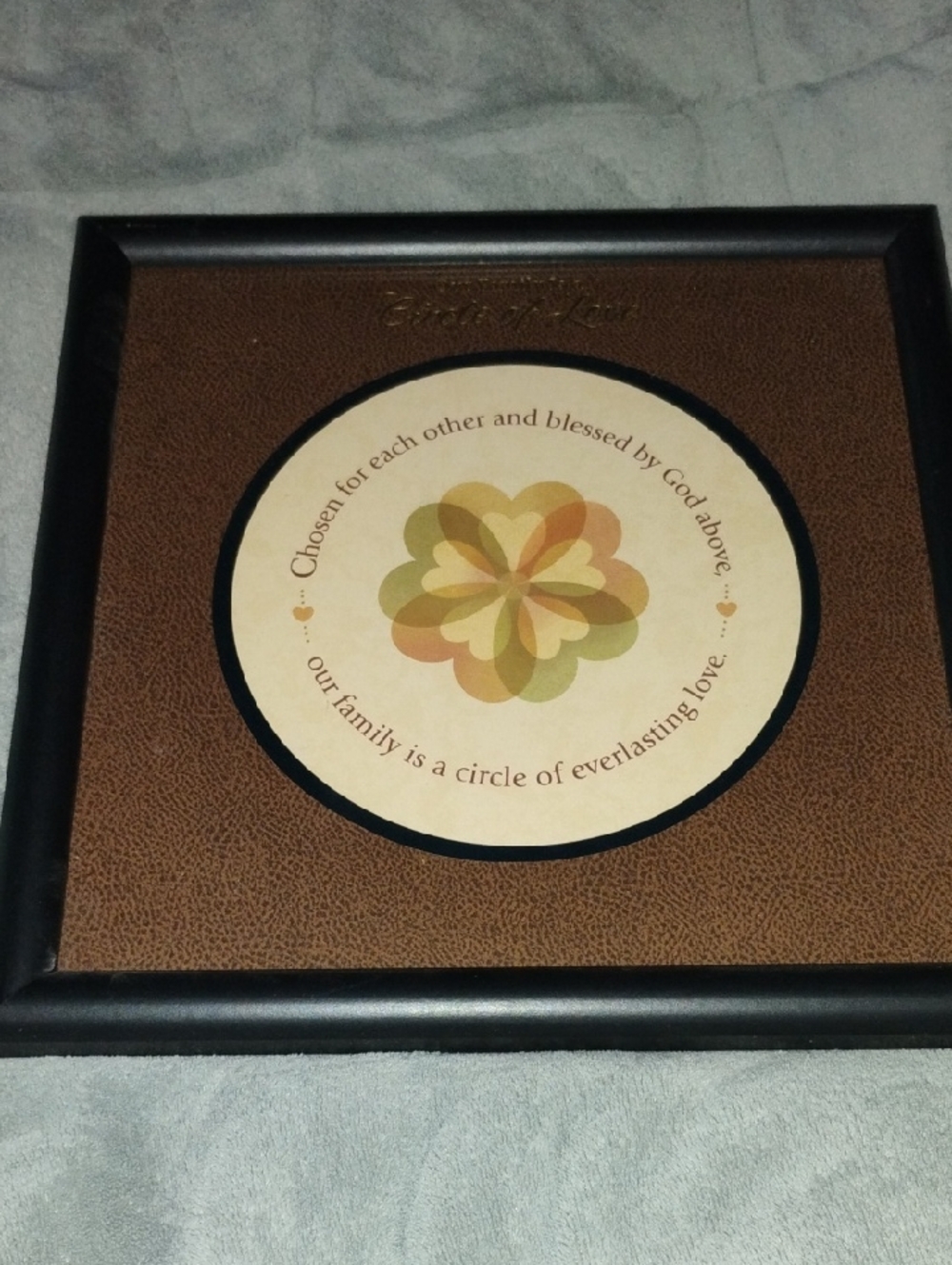 Framed Brown Family Wall Art Circle Of Love Blessed By God 🙏